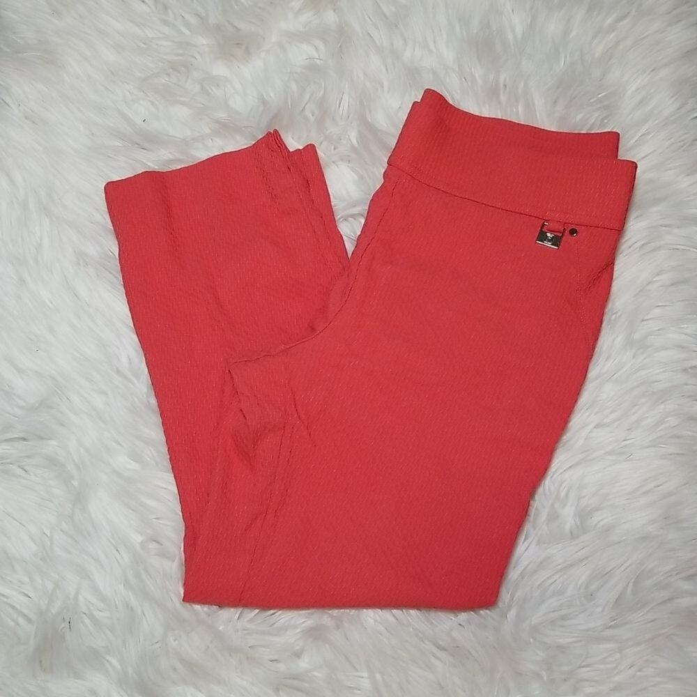Rafaella Comfort Coral Textured Cropped Pants Women’s Size 8